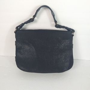 Theory black leather shoulders bag
